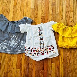 Francesca’s Collections off the shoulder tops